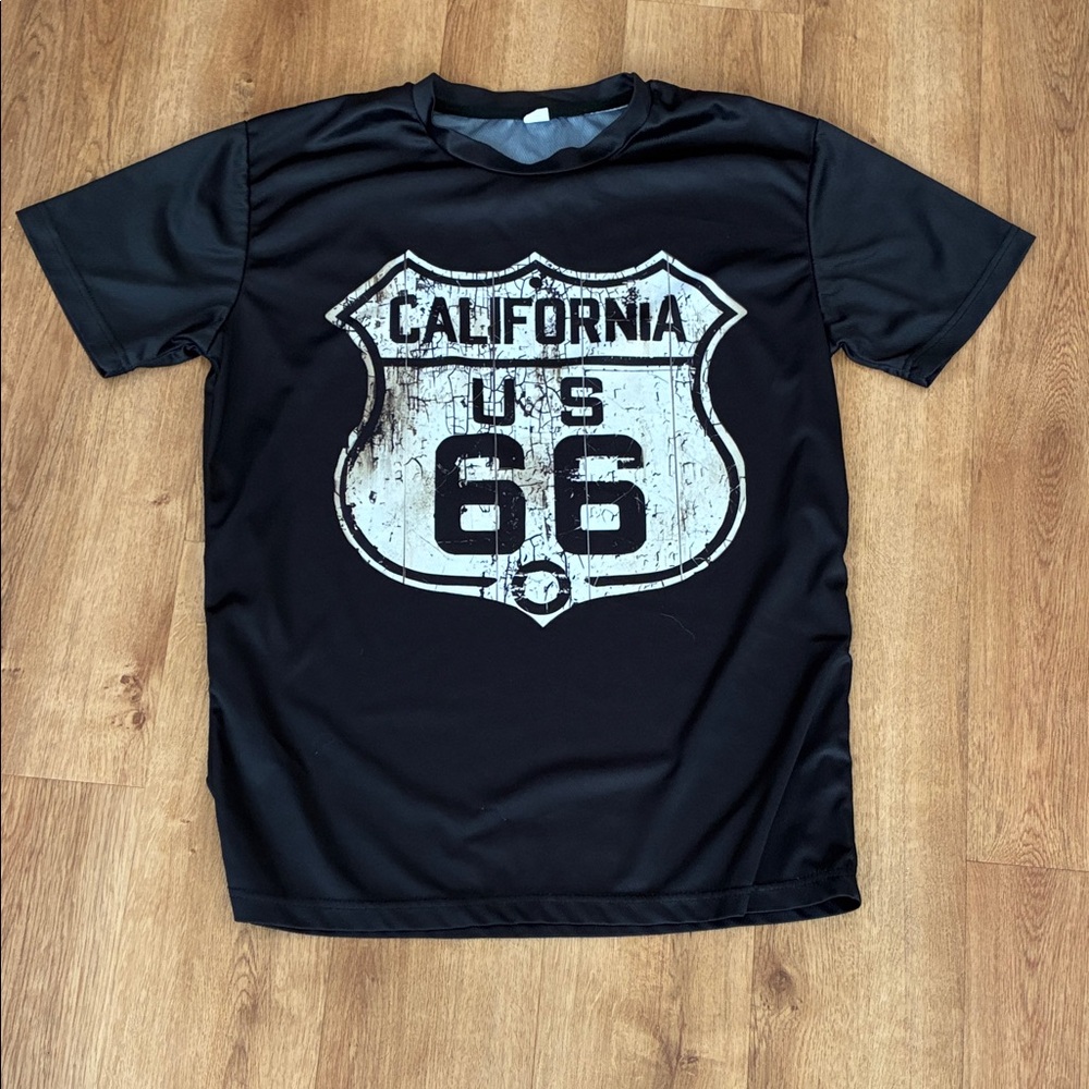 California Route 66 Black‎ Kids Tee